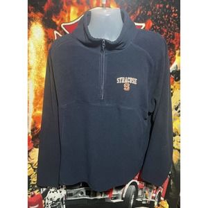 Syracuse University 1/4 Zip Up Pullover Fleece Lined Jacket Size Large‎ Blue